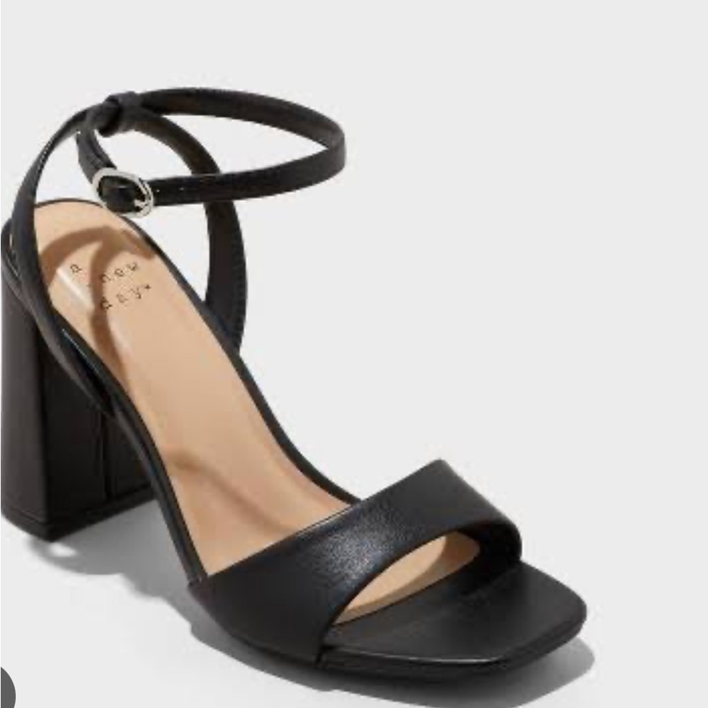 a new day Black Ankle Strap Heels